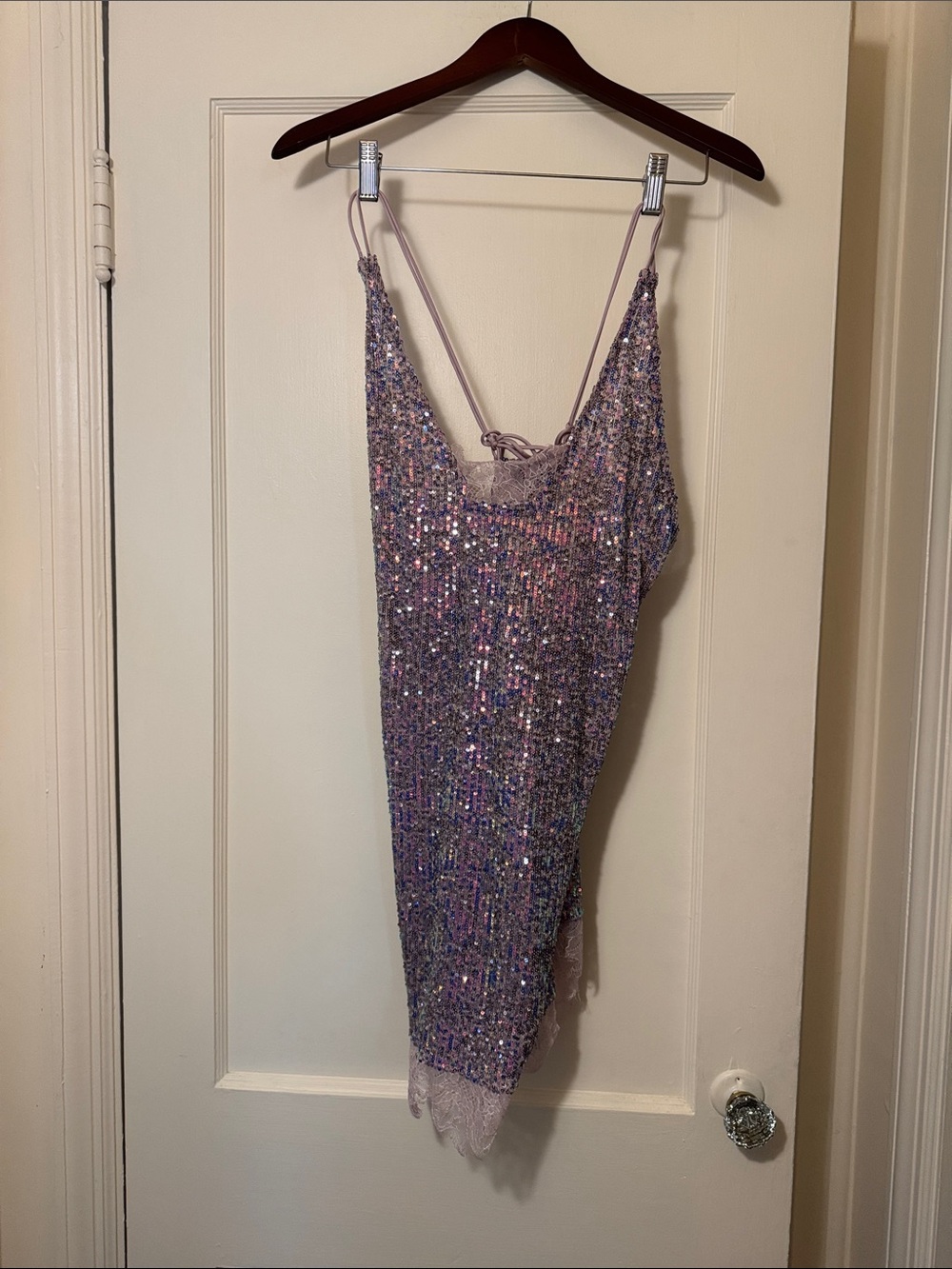 Urban Outfitters Lavender/pink Sequin Slip Dress size medium NWOT never worn